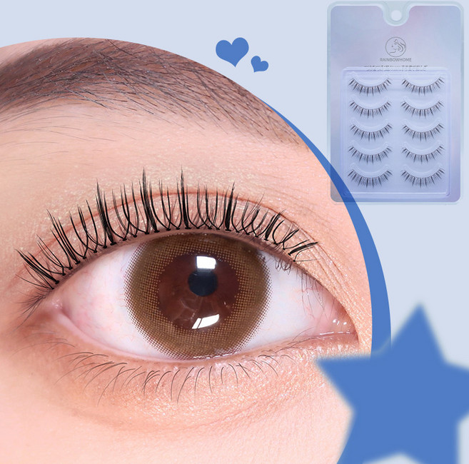 NEW! 무지개홈 리뉴얼 3D속눈썹 아이돌연장 자연스러운 투명라인 인조속눈썹, 1개, 블랙8호