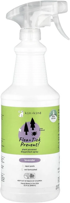 Kin+Kind 벼룩 + 진드기 방지 도그 프로텍트 스프레이 라벤더 946ml(32fl oz), KinKind벼룩진드기방지도그프로텍트스프레이라벤더946, 1개, 946ml - 쿠팡