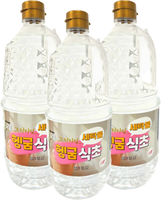 으뜸 프리미엄 세탁물 헹굼 식초, 3개, 1.8L