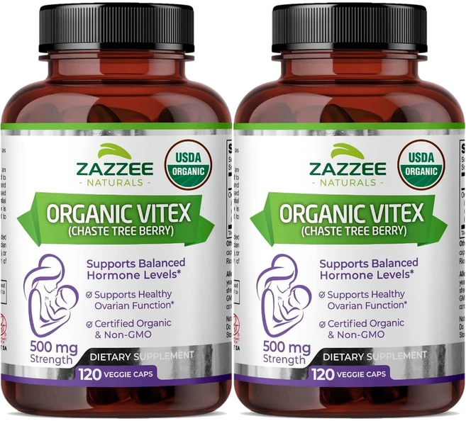Zazzee 재지 오가닉 바이텍스 500mg 120베지캡슐 2팩, 120정 - 쿠팡