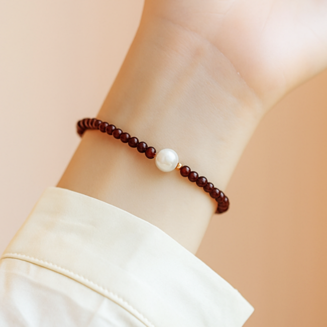 테라스톤 천연석류석 행운석팔찌 커플선물용 3mm팔찌