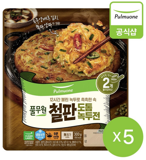 풀무원 철판 도톰녹두전 300gX5개, 5개, 300g