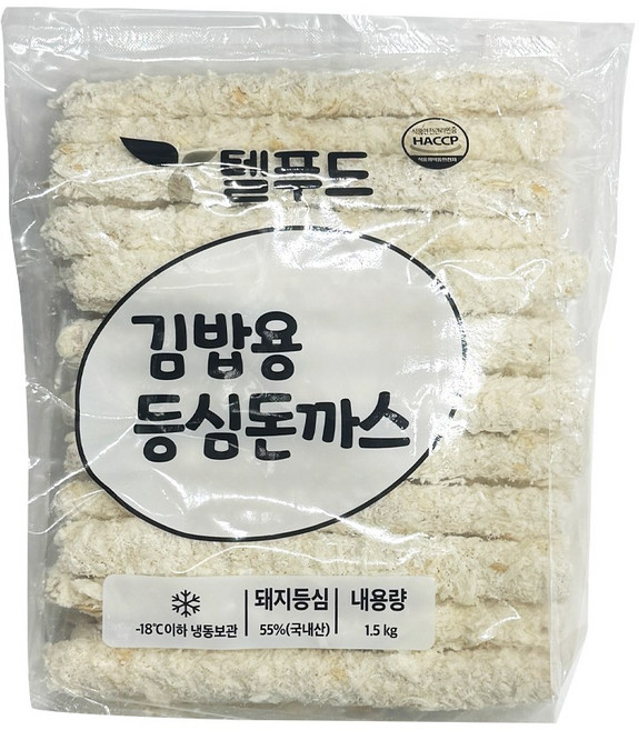 푸드올마켓_ 텔푸드 김밥용 등심돈까스 1.5kg(50g x 30ea) /냉동, 1.5kg, 1개