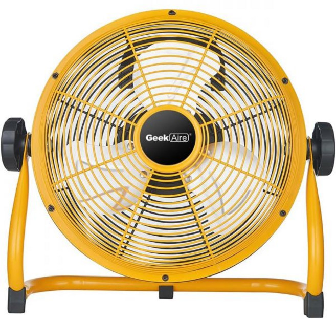 Geek Aire 12인치 배터리 작동 바닥 팬 휴대용 무선 금속 블레이드 캠핑 여행 허리케인, 10 Inch