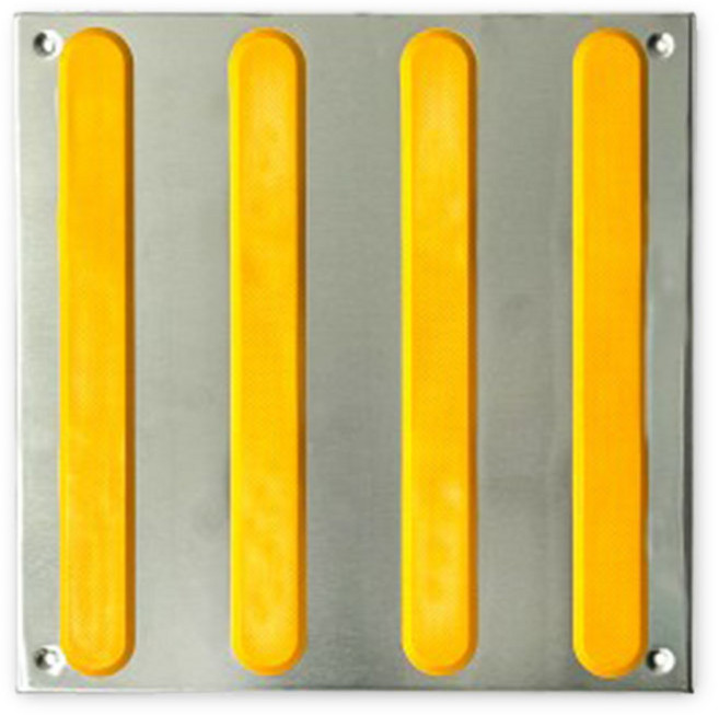 하나 공구 [국내 생산] 스텐피스 고정형 점자블럭 시각장애인 유도블럭 피스포함, 선형 스텐피스 고정형 노란색, 1개