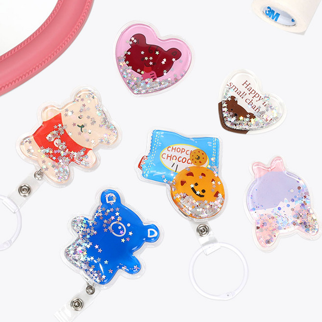 너스키니 캐릭터 젤리 튜브 테이프걸이 강력 클립형 간호사 릴홀더 테이프걸이 간호사용품 사원증 출입증 목걸이 간호사 릴홀더, 11파랑냥발