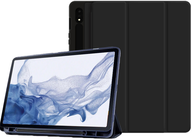 갤럭시탭 S펜수납 북커버 케이스 SM-X700 X706N X800 X806N X906 X906N 삼성 케이스나라, 블랙