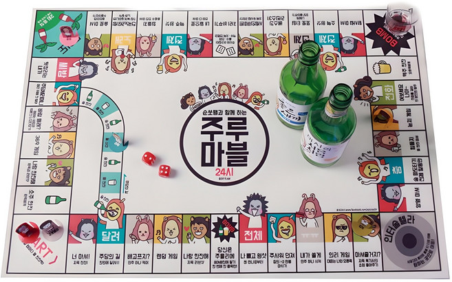 순쏘24시 주루마블 술자리 술게임 일반단체, 혼합색상, 1개