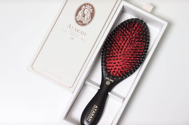 [본사정품] 아타라 돈모 쿠션 헤어 브러쉬 미디엄21 (각인 선택), 돈모 미디엄21 브라운(여신각인O), 1개
