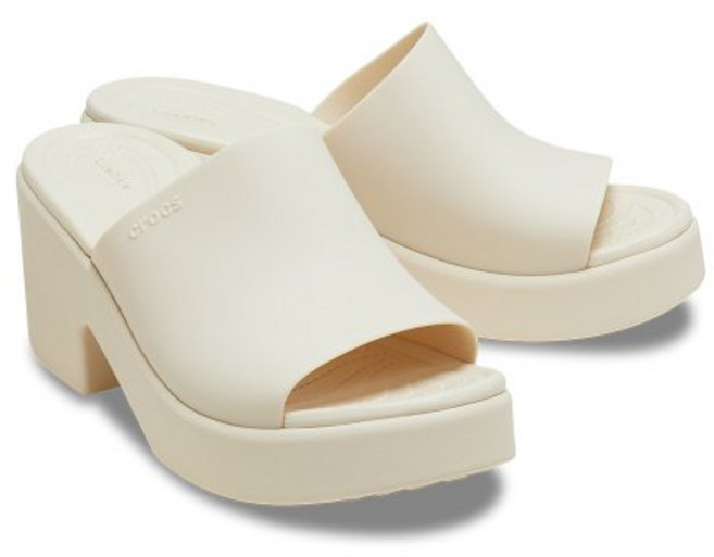 크록스 브루클린 슬라이드 힐 여성 통굽 사무실 실내화 키높이 슬리퍼