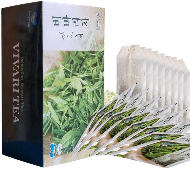 선물용 힐링 녹차 추천 다희연 비바리차 유기농 녹차 티백 30포 TBV30, 30개입, 1.1g, 1개