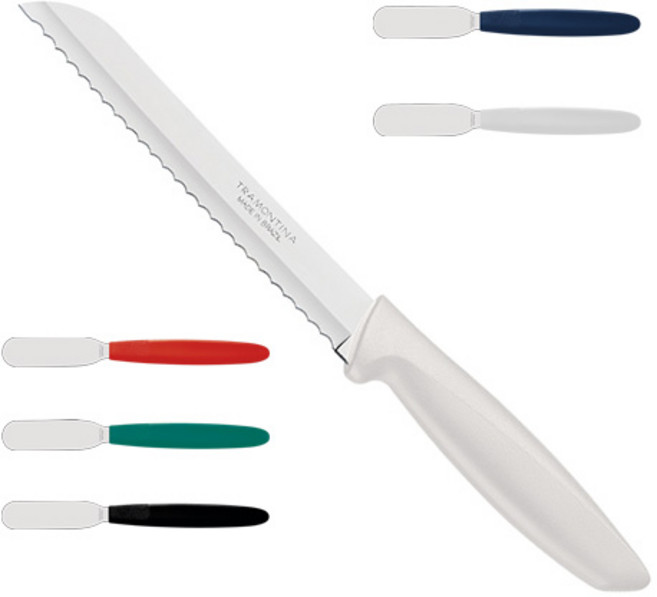 트라몬티나 바게트빵 나이프 와 잼버터 나이프 세트, 화이트, 블랙, 1개