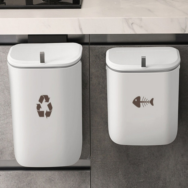 싱크대 걸이형 벽걸이 쓰레기통, 9L, 1개