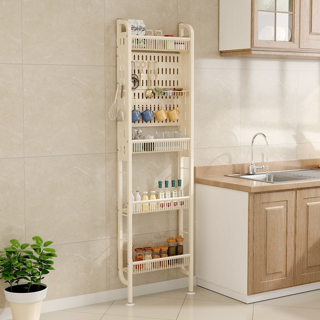 소네라 타공판 다용도 수납 정리랙 문뒤 틈새 선반 거실 욕실 문뒤수납 정리랙, 1개, 아이보리