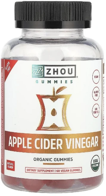 Zhou뉴트리션 사과 식초 하베스트 Apple 구미 60개, 1개 - 쿠팡