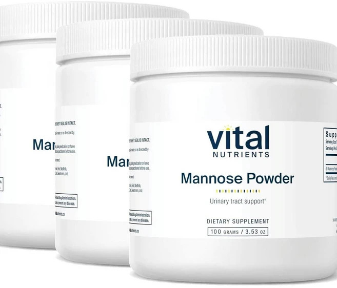 바이탈 뉴트리언츠 디만노스 파우더 포 유리너리 트랙 앤드 블래더 서포트 Vital Nutrients Mannose Powder, 3개, 100g - 쿠팡
