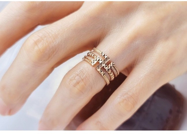 14k 18k 불자불교 컷팅 만자반지