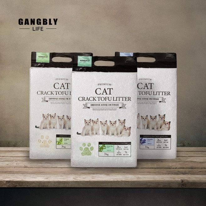 강블리라이프 프리미엄 크렉 두부 고양이 모래, 3kg, 1개, 라벤더