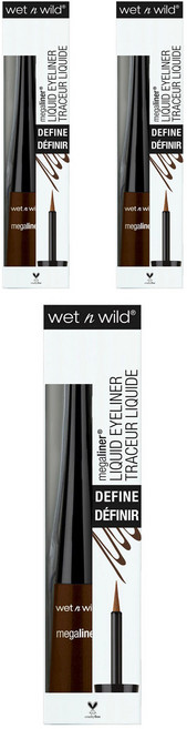 웻앤와일드 메가라이너 리퀴드 아이라이너 3.5ml, Dark Brown, 3개
