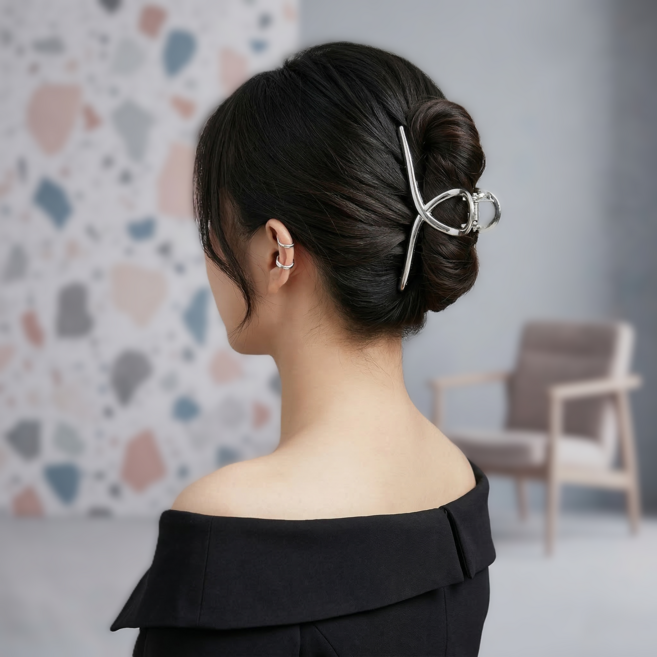 걸핀스 실드 빅 매트메탈 올림머리 집게핀 1045