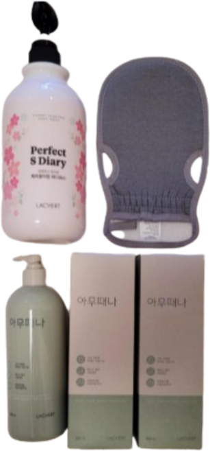 라끄베르 아무때나 때필링 500ml 3개 + 바디로션 + 샤워글로브