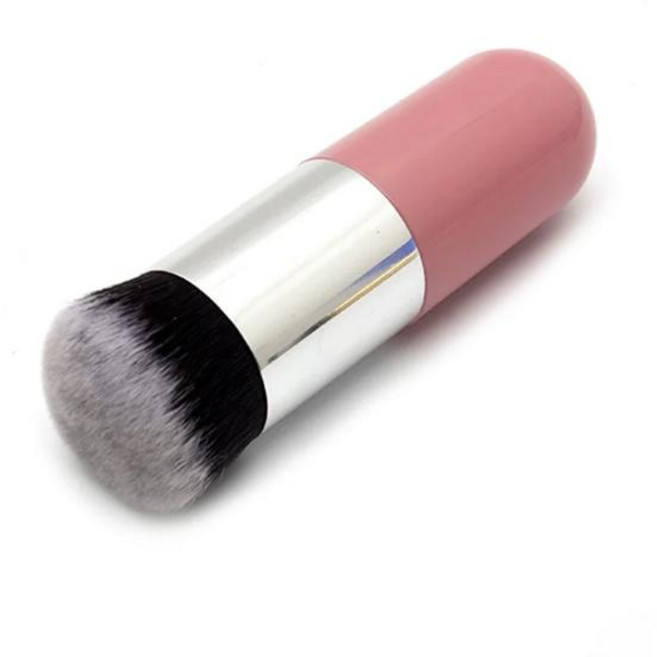 전문 메이크업 브러쉬 통통한 부두 파운데이션 브러쉬 플랫 BB CC 컨실러 화장품 휴대용 메이크업 도구 브러쉬, [02] Pink silver, 1개