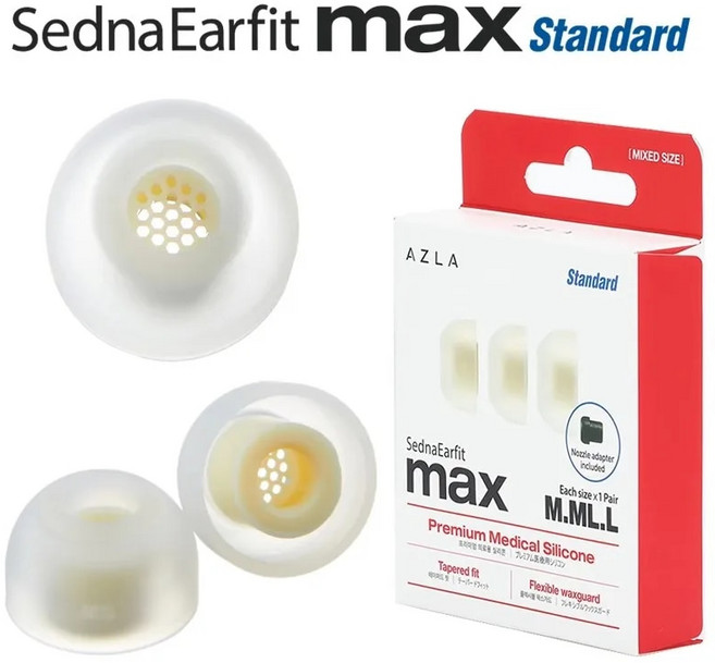 AZLA Max 스탠다드 이어 팁 IE900 800s 젠하이저 헤드폰 커버 채반 이어버드 커버 버즈 2 프로 이어버드용 실리콘, 1개