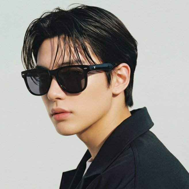 바넬 사각 패션 뿔테 데일리 선글라스 자외선차단 남자 여자 케이스 포함