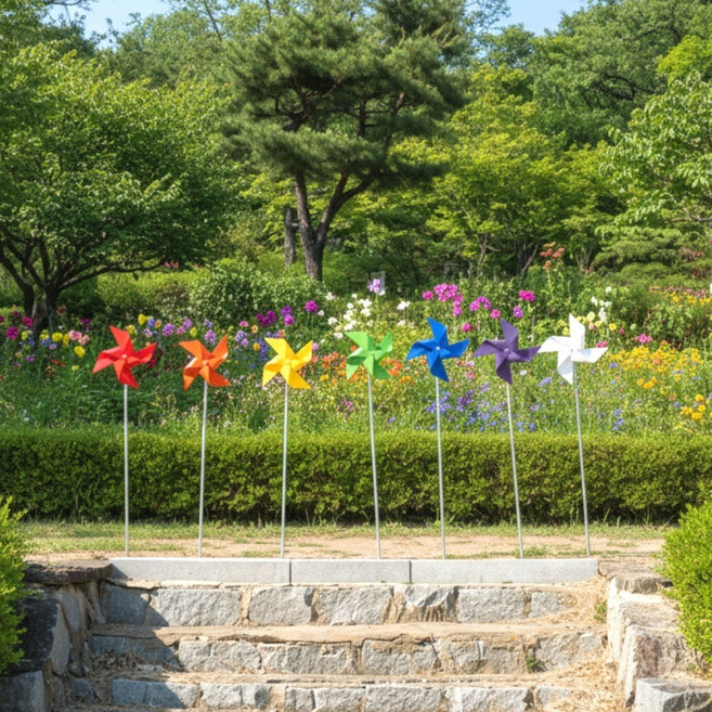 [국산] 내구성이 뛰어난 PVC 사출 바람개비 내구성특화 (3만원이상 사은품증정), 4. 초록, 대형 58cm