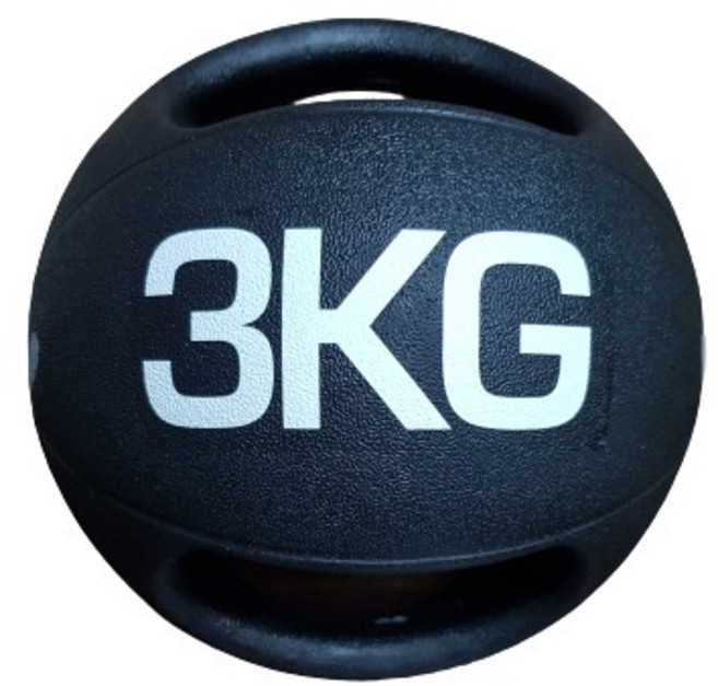 藥球 重訓球 重量球 負重球 雙把手藥球, 1個, 3kg