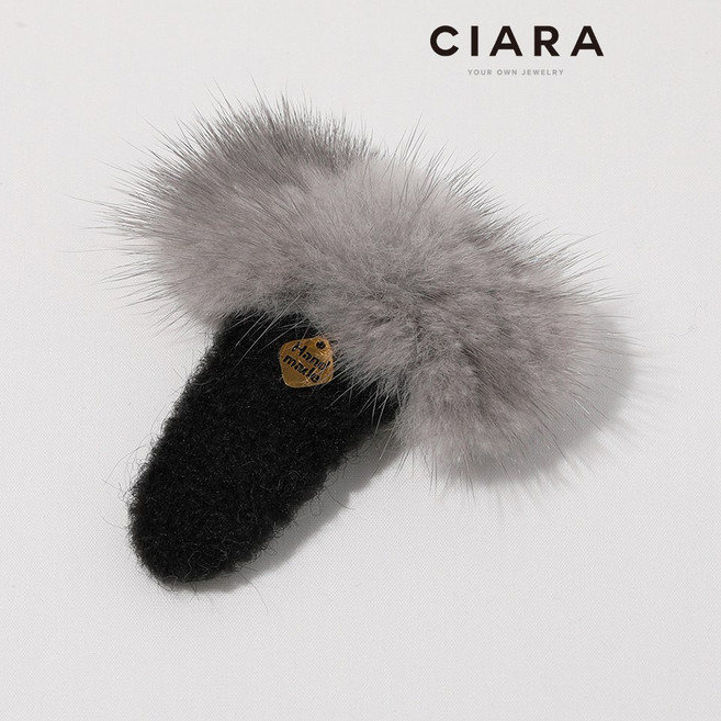 CIARA 14K Dosolo 스퀘어밍크 볼드 헤어핀(GoldPlated)