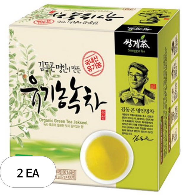 쌍계명차 김동곤 명인이 만든 국내산 유기농 녹차 작설, 1.2g, 40개입, 2개