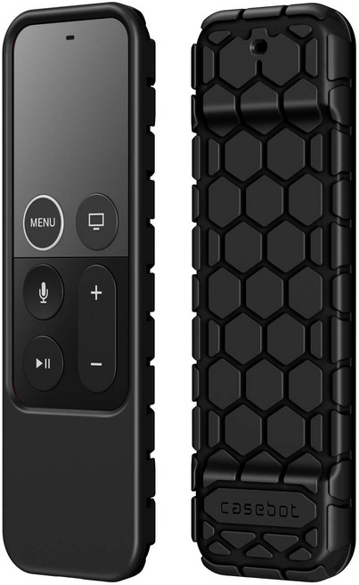 Fintie Protective Case for Apple TV 4K/ HD Siri Remote (1st Gen) - Honey Comb Lightweight Anti Sl, 1개, 검은색