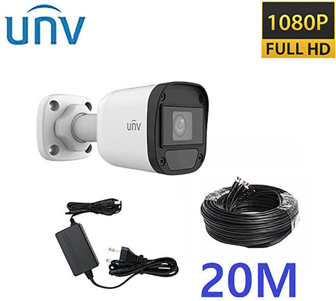 유니뷰 UNV 200만화소 적외선 CCTV카메라 실외 1대 추가설치 세트 케이블 20M
