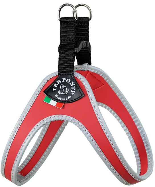 트레폰티 리버티 강아지 하네스 (버클타입) Made in Italy, 레드, 1개