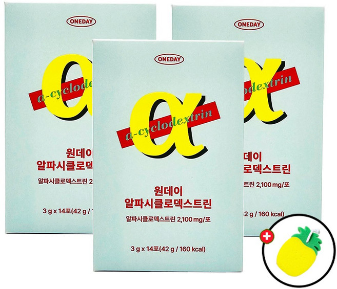 데이즈온 원데이 알파CD 알파시클로덱스트린 + EX자사사은품(스펀지수세미 포함), 3개, 42g