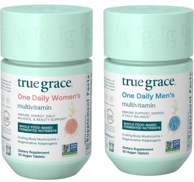 True Grace One Daily Men’s Multivitamin 30 Vegan Tablets + One Daily Women’s Multivitamin 30 Vegan, True Grace One Daily Men’s Mul, 1개, 30정 - 쿠팡