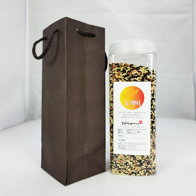 [까망아제네팜] '선물이 되는 쌀' 국내산 오색미, 1kg, 4개