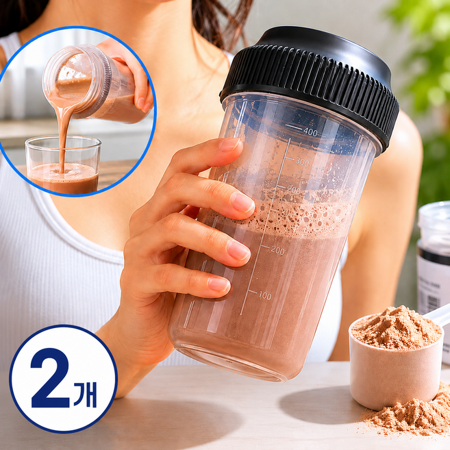 일본 이노마타 프로틴 쉐이커(식품검역인증), 투명, 2개, 560ml