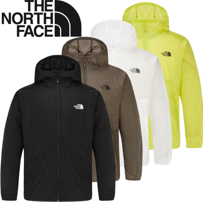 [백화점정품] 노스페이스 남성 경량 바람막이 자켓 후드 집업 점퍼 레터링 러닝 운동 골프