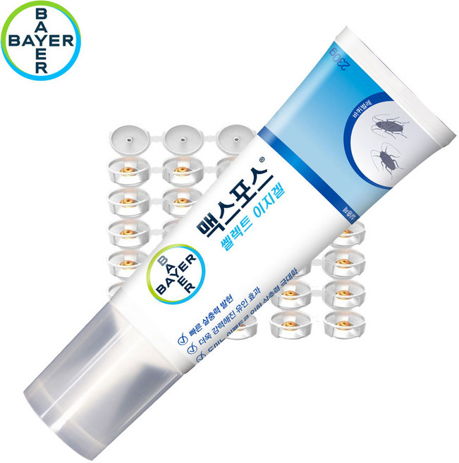 (겔타입 바퀴벌레약) 맥스포스 이지겔 230g+먹이캡 30개 바퀴벌레약, 230g