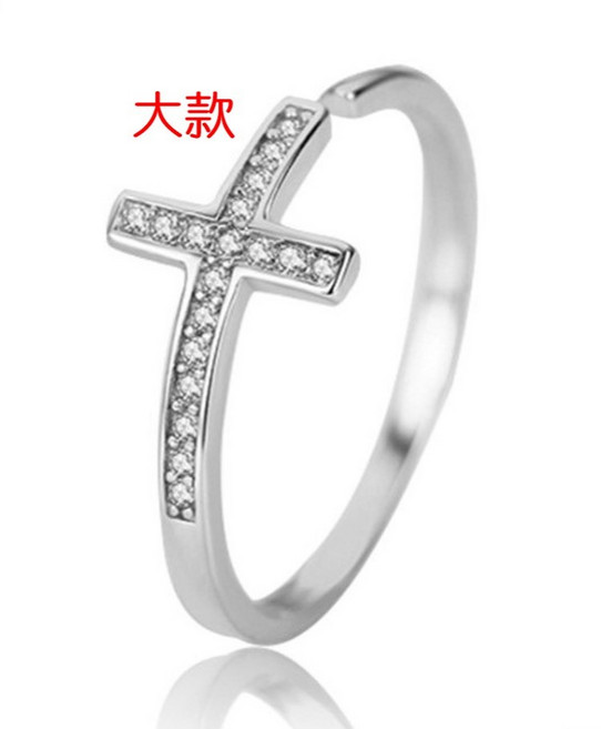 S925純銀 鑲鑽十字架戒指