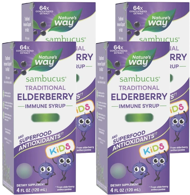 네이쳐스웨이 어린이용 삼부커스 엘더베리 시럽, 4개, 120ml - 쿠팡
