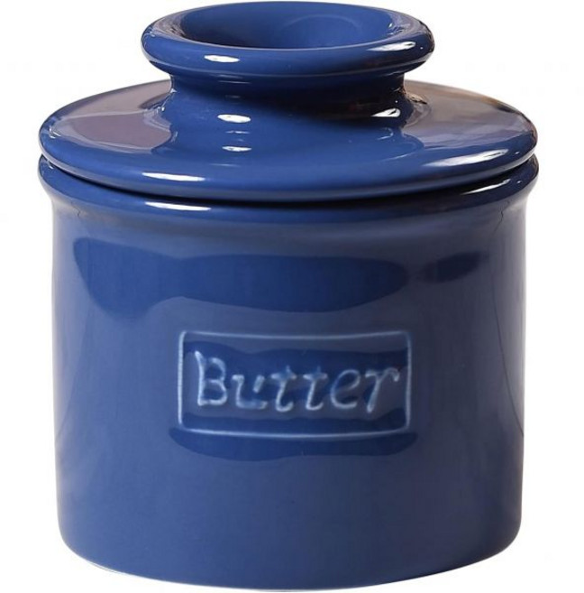 Butter Bell버터 벨 퍼지는 버터를 위한 조리대용 프랑스 세라믹 버터 접시 보관함 카페 레트로 컬렉션 마라스키노 레드 광택 마감의 L 트레망의 오리지널 크록, 1개