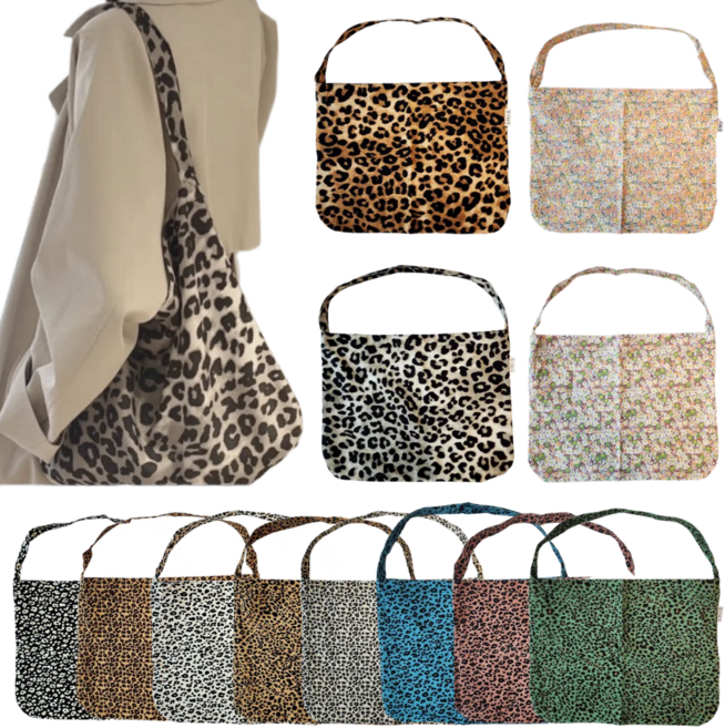 [국내매장정품] 이미스 에코백 레오파드 코듀로이 호피 연예인 가방 (잠금 버클 + 랜덤키링)