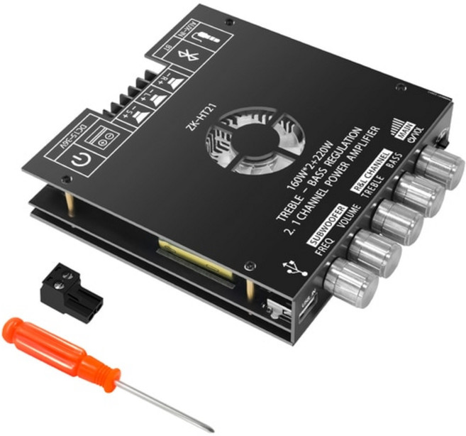 HIFIDIY S100L 블루투스 5.0 2.1 채널 파워 오디오 스테레오 서브우퍼 앰프 보드 50WX2 + 100W 트레블 베이, ZK-HT21, 06 ZK-HT21