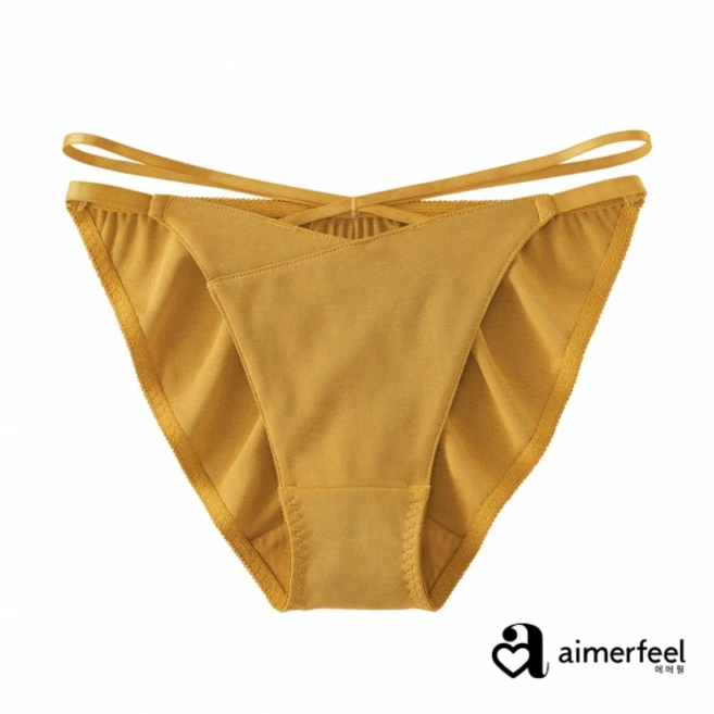 Strapless Cross 삼각팬티 1102221(캐러멜옐로우_CA) - 쿠팡
