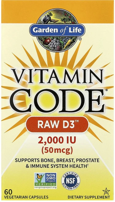 Garden of Life Vitamin Code® RAW D3™ 베지 캡슐 60정, GardenofLifeVitaminCodeRAWD3베지, 1개 - 쿠팡