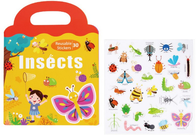 유아 퍼즐 자석 놀이 가방 북 시리즈, 곤충, 1개