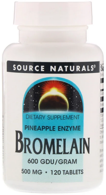 Source Naturals 브로멜라인 500mg 단백질 분해효소 -120정, 1개, 120정